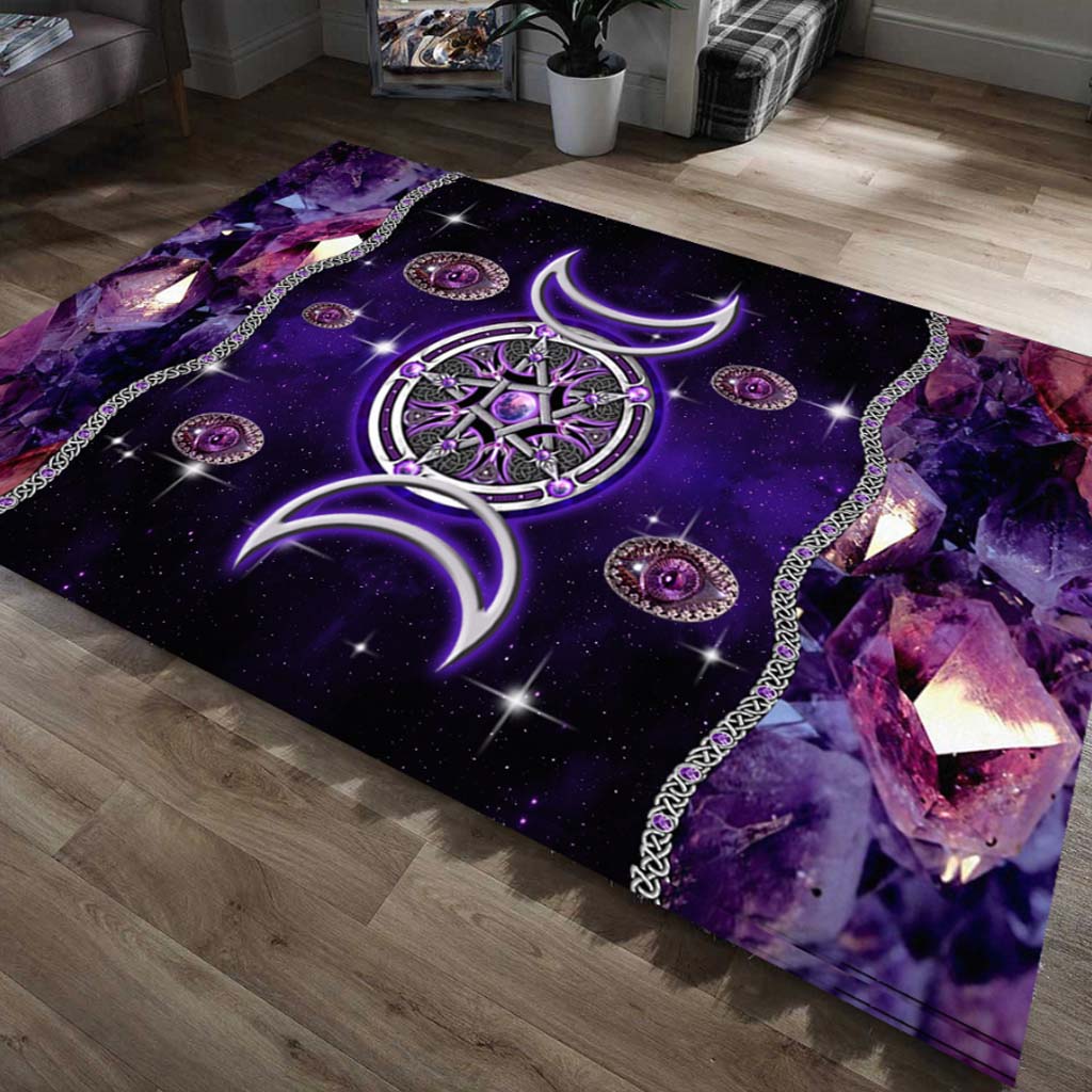 Purple Triple Moon Witch 3D Printed Rug