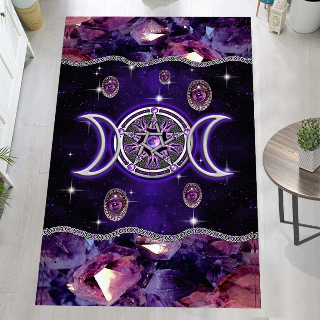 Purple Triple Moon Witch 3D Printed Rug