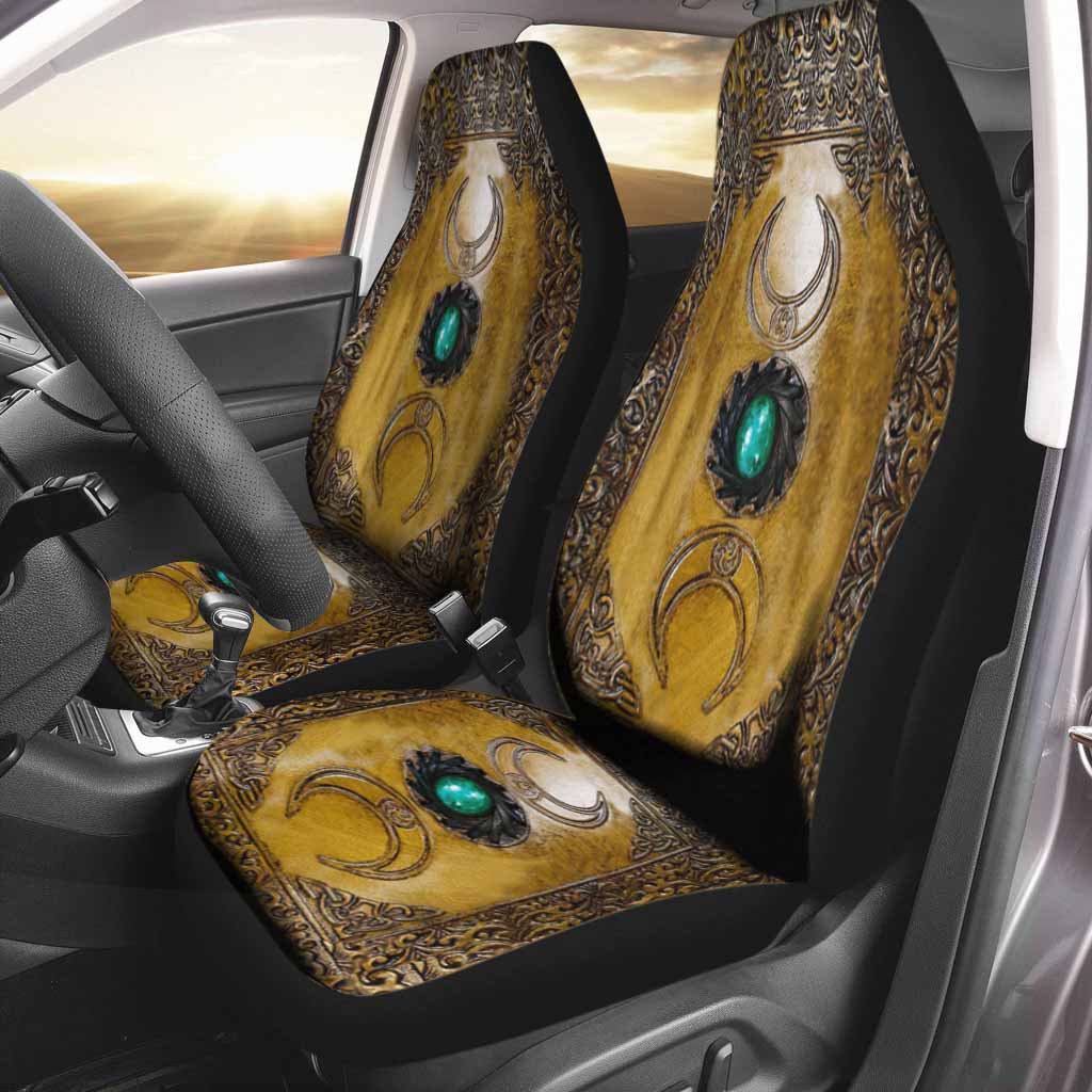 Triple Moon Third Eye Witch Leather Pattern Print Seat Covers