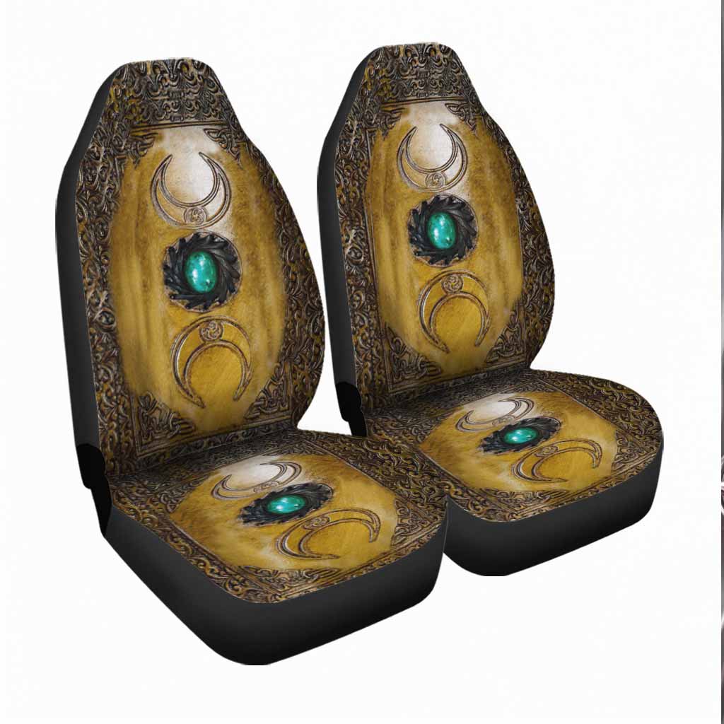 Triple Moon Third Eye Witch Leather Pattern Print Seat Covers