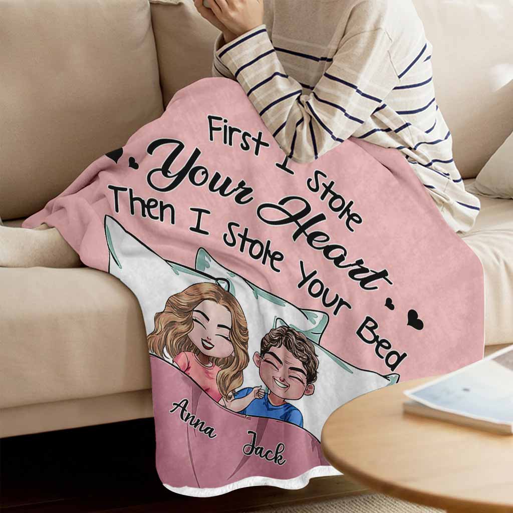 First I Stole Your Heart - Personalized Couple Blanket