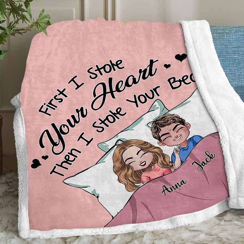 First I Stole Your Heart - Personalized Couple Blanket