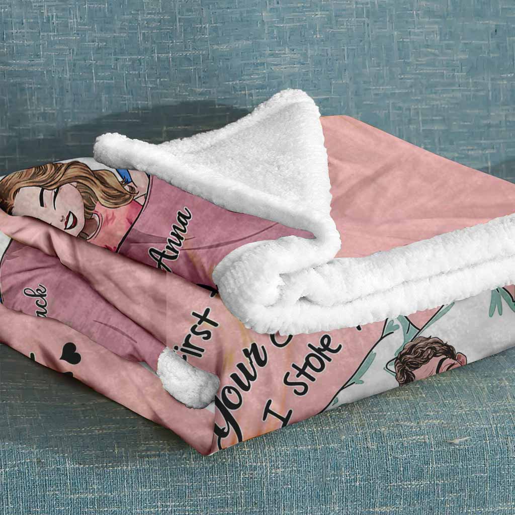 First I Stole Your Heart - Personalized Couple Blanket