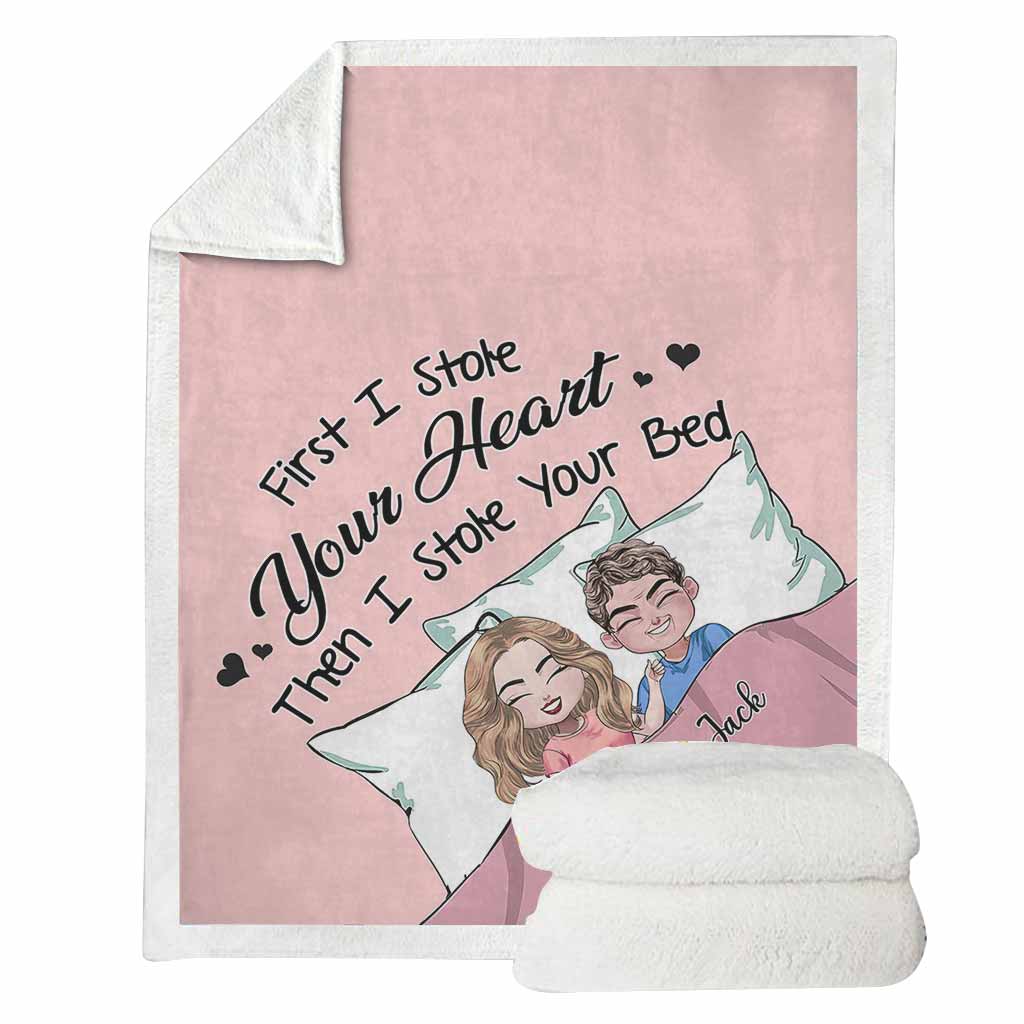 First I Stole Your Heart - Personalized Couple Blanket