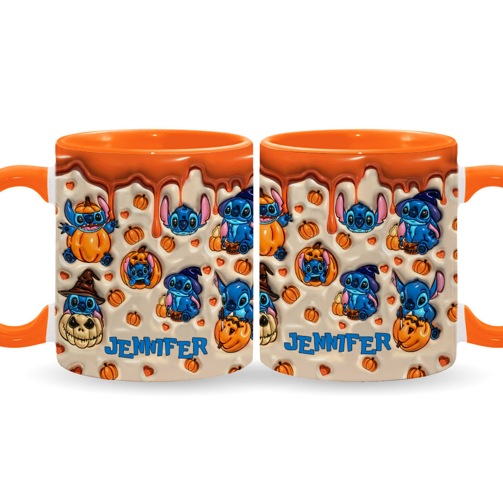 Ohana Orange Halloween Vibe - Personalized Ohana Accent Mug