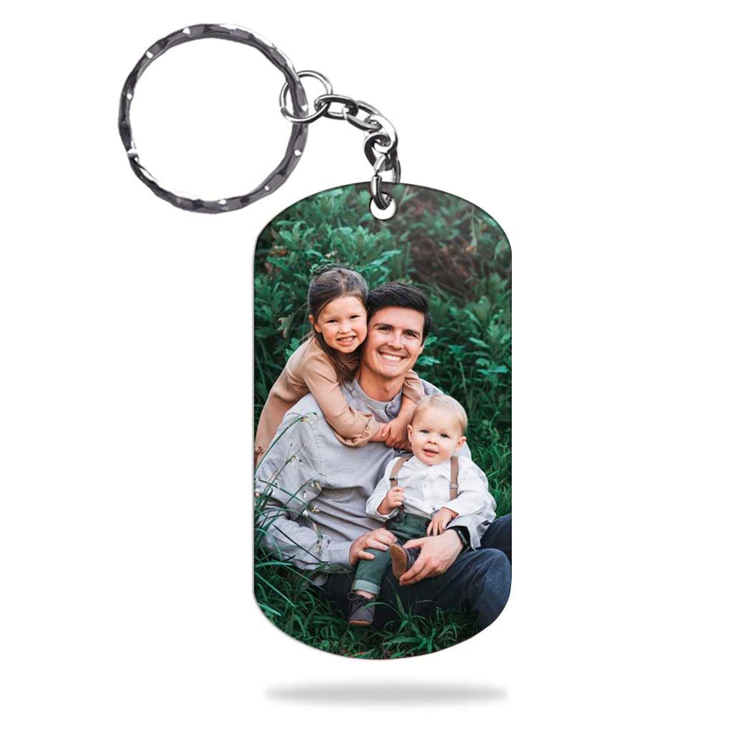 Drive Safe I Need You Here With Me - Personalized Father's Day Stainless Steel Keychain
