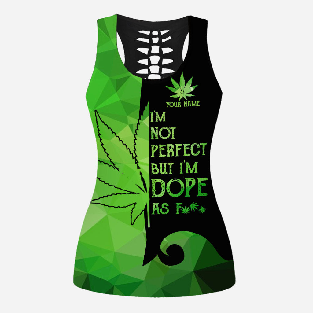 I'm Not Perfect - Personalized Weed Hollow Tank Top and Leggings