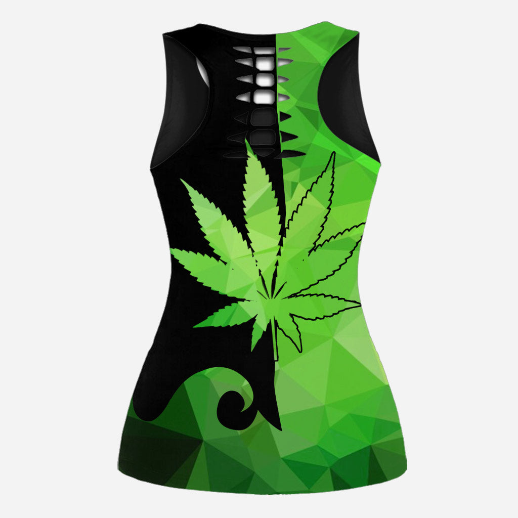 I'm Not Perfect - Personalized Weed Hollow Tank Top and Leggings