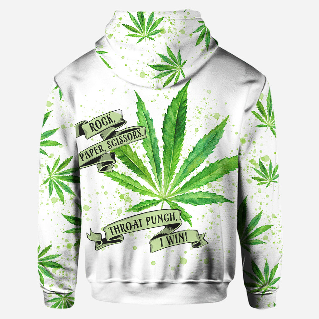 Rock Paper Scissors I Win - Personalized Weed Hoodie and Leggings