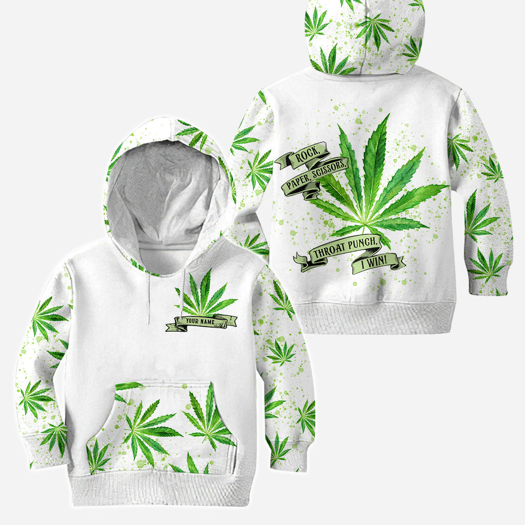 Rock Paper Scissors I Win - Personalized Weed Hoodie and Leggings