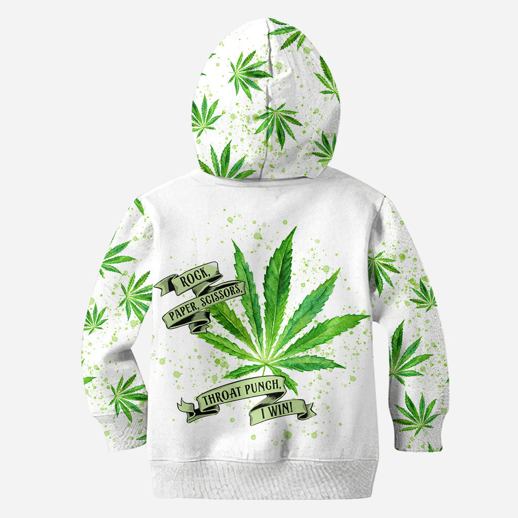 Rock Paper Scissors I Win - Personalized Weed Hoodie and Leggings