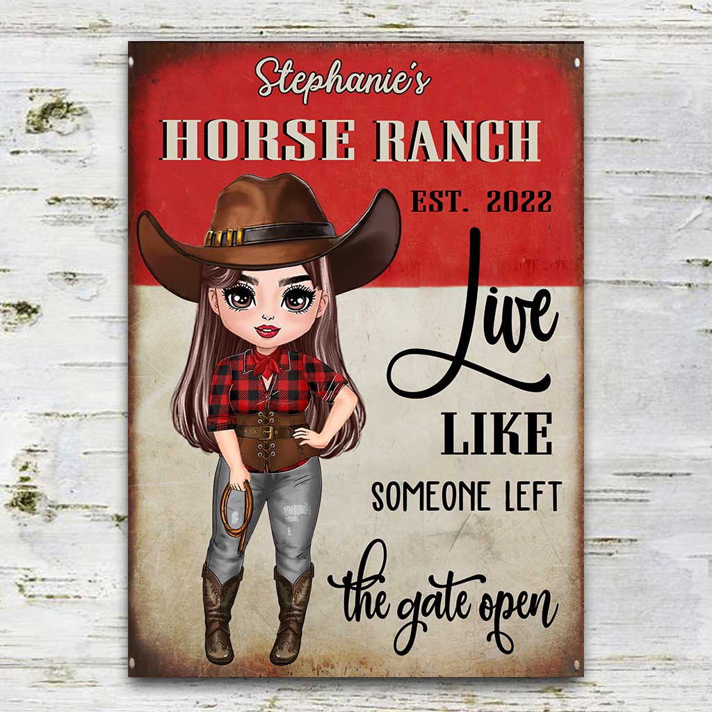 Horse Ranch - Personalized Horse Rectangle Metal Sign