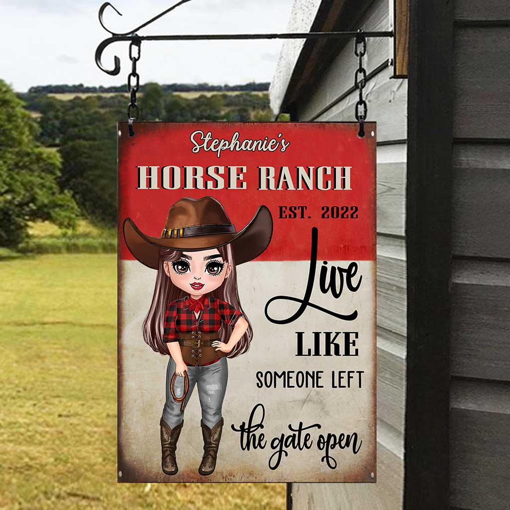 Horse Ranch - Personalized Horse Rectangle Metal Sign