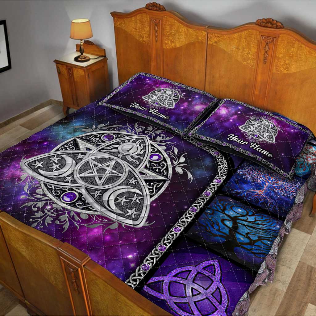 Magic Witch Purple Velvet - Personalized Witch Quilt Set
