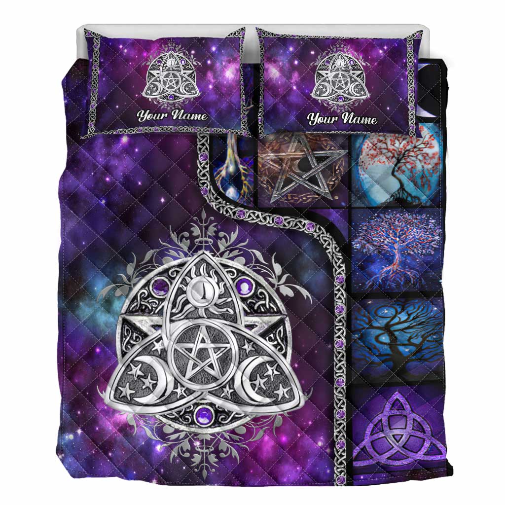 Magic Witch Purple Velvet - Personalized Witch Quilt Set