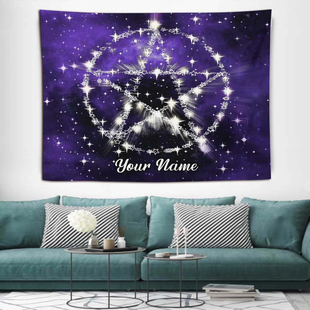 Wicca Pentagram - Personalized Witch Wall Tapestry