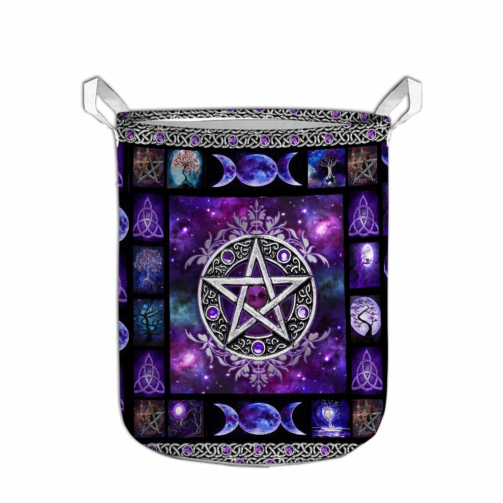Witch Vibes Purple Pentagram - Laundry Basket