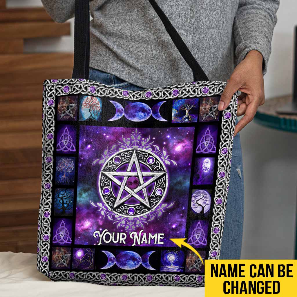 Witch Vibes Purple Pentagram - Personalized Tote Bag