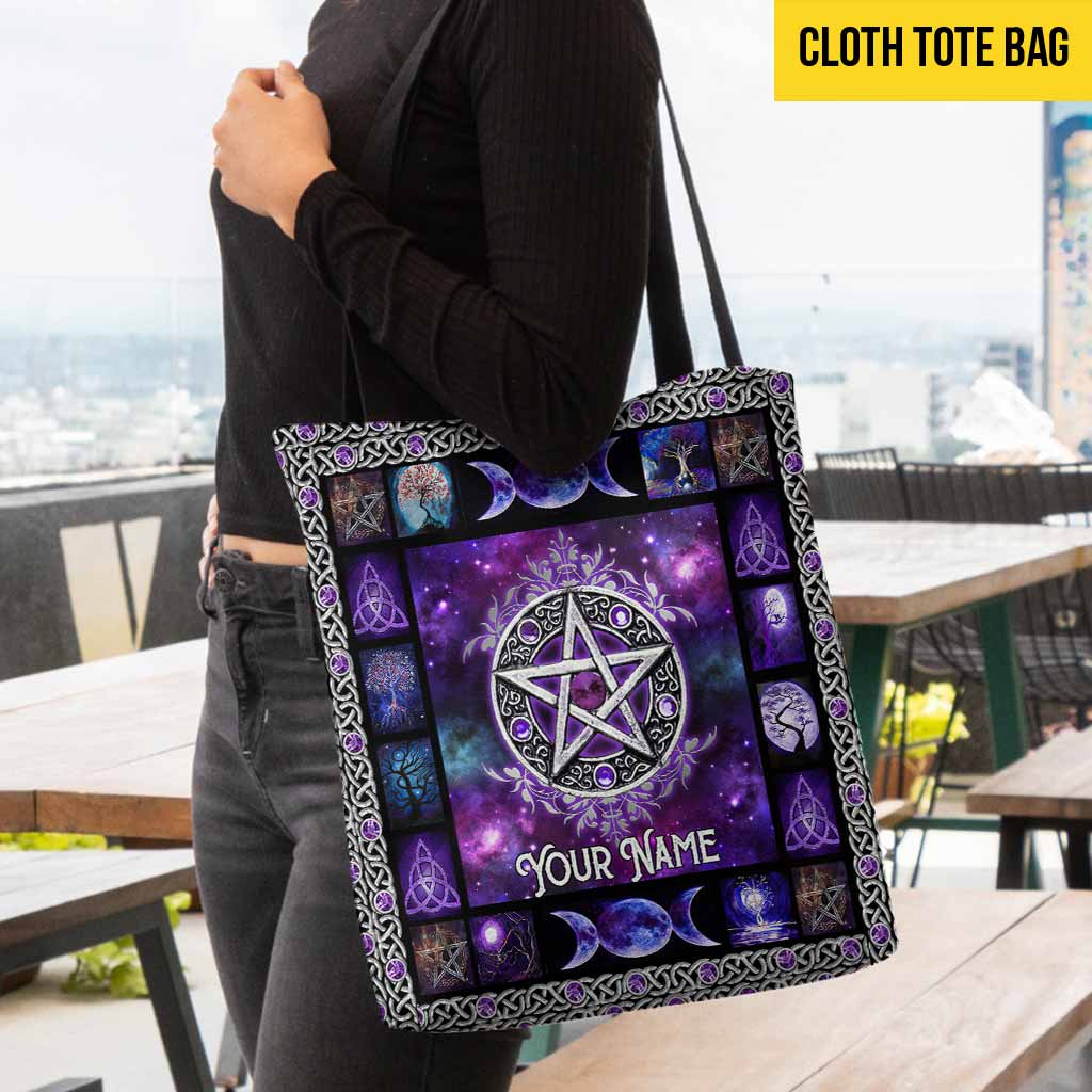 Witch Vibes Purple Pentagram - Personalized Tote Bag