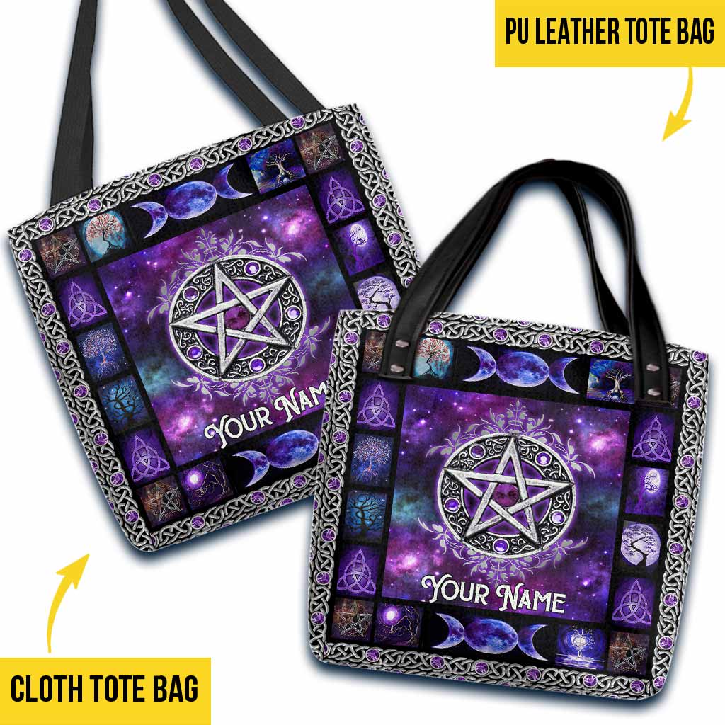 Witch Vibes Purple Pentagram - Personalized Tote Bag