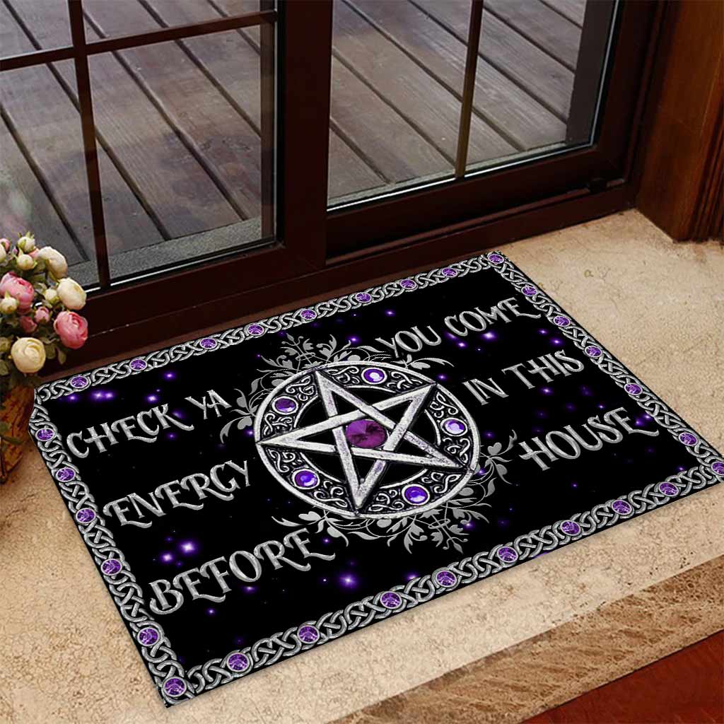 Check Ya Energy Purple Pentagram - Witch Doormat