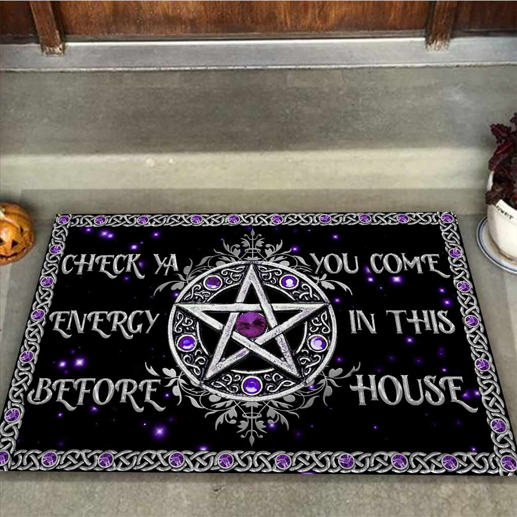 Check Ya Energy Purple Pentagram - Witch Doormat