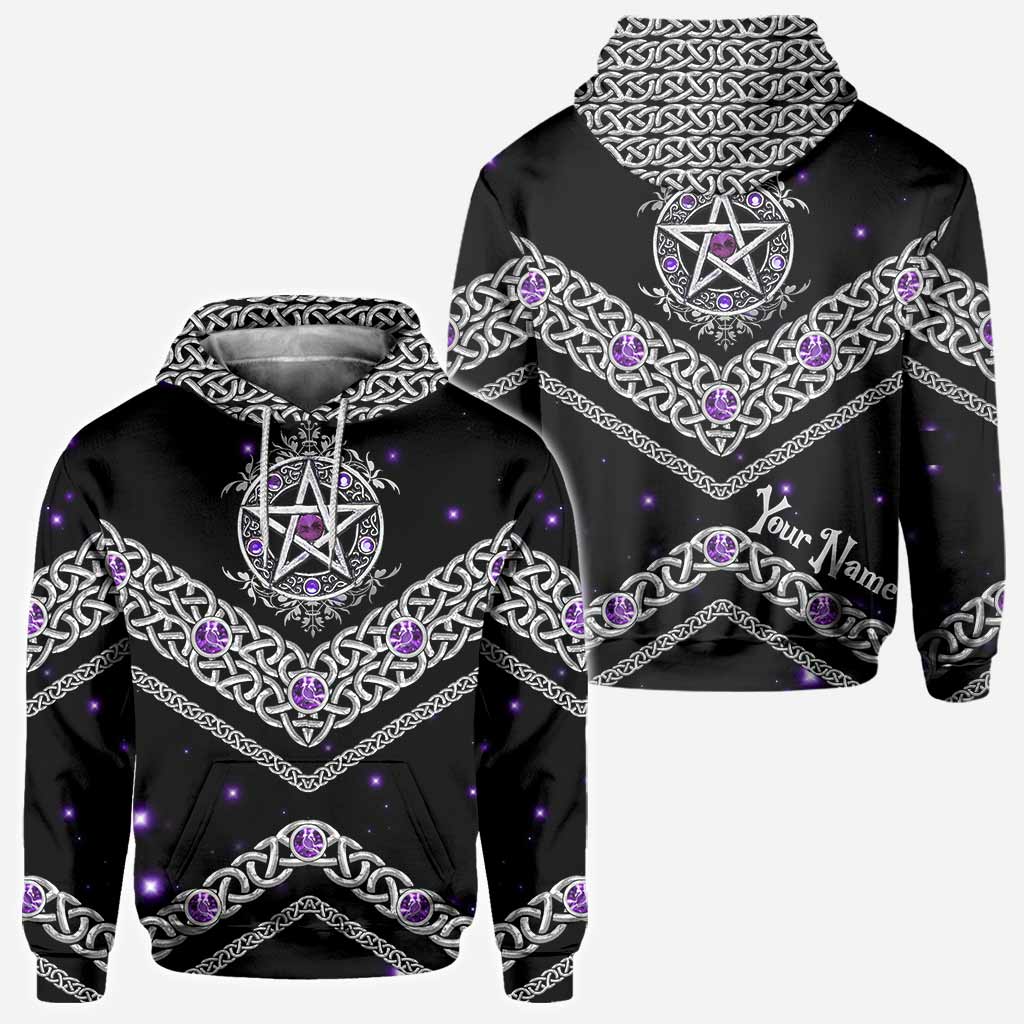 With Please Purple Pentagram - Witch Personalized All Over T-shirt and Hoodie