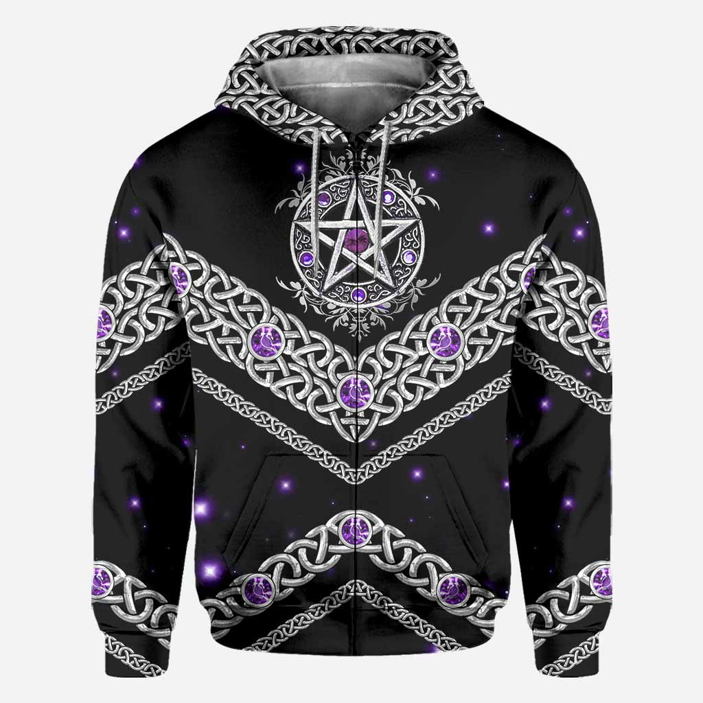 With Please Purple Pentagram - Witch Personalized All Over T-shirt and Hoodie