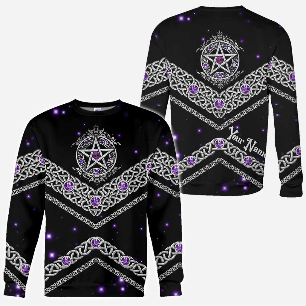 With Please Purple Pentagram - Witch Personalized All Over T-shirt and Hoodie