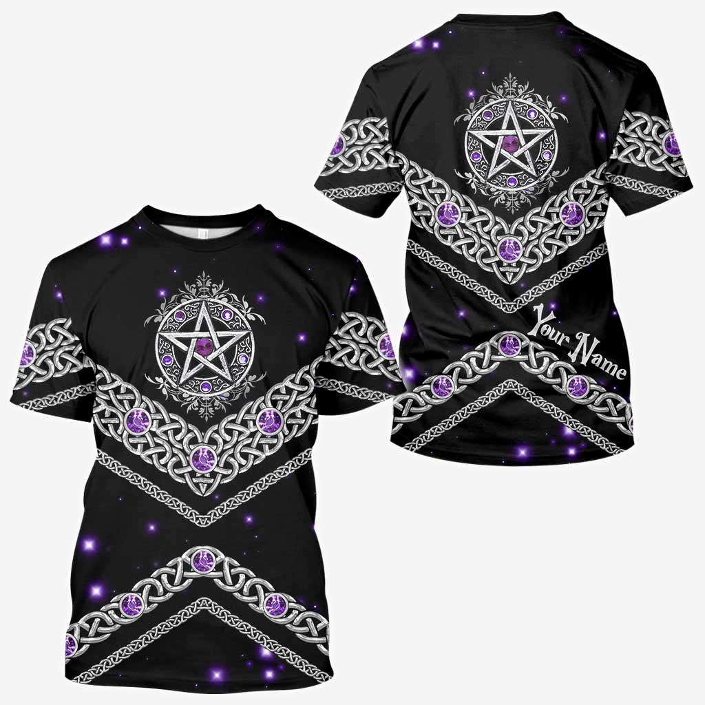 With Please Purple Pentagram - Witch Personalized All Over T-shirt and Hoodie