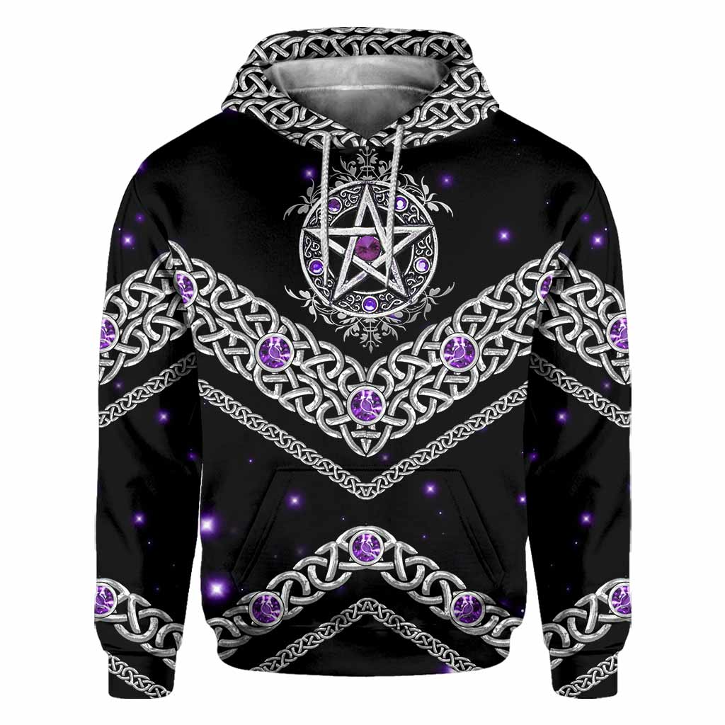 With Please Purple Pentagram - Witch Personalized All Over T-shirt and Hoodie