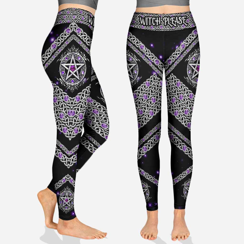 Witch Please Purple Pentagram Leggings