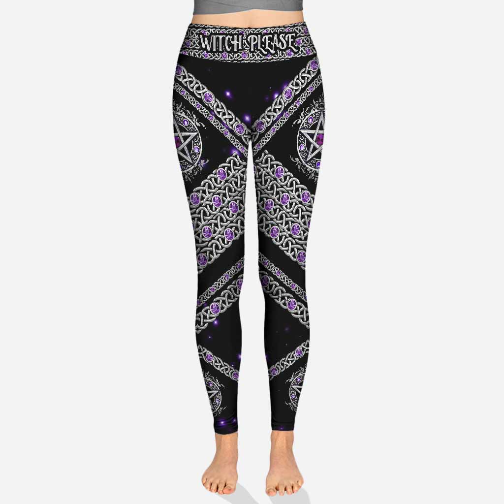 Witch Please Purple Pentagram Leggings