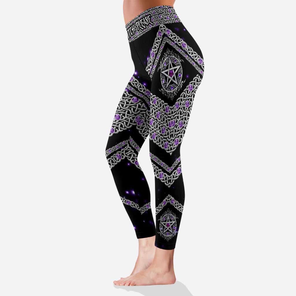 Witch Please Purple Pentagram Leggings