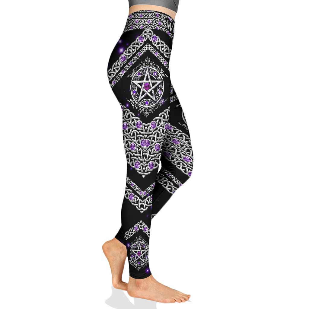 Witch Please Purple Pentagram Leggings