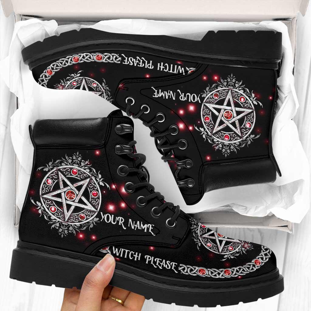 Witch Please Red Pentagram Personalized All Season Boots