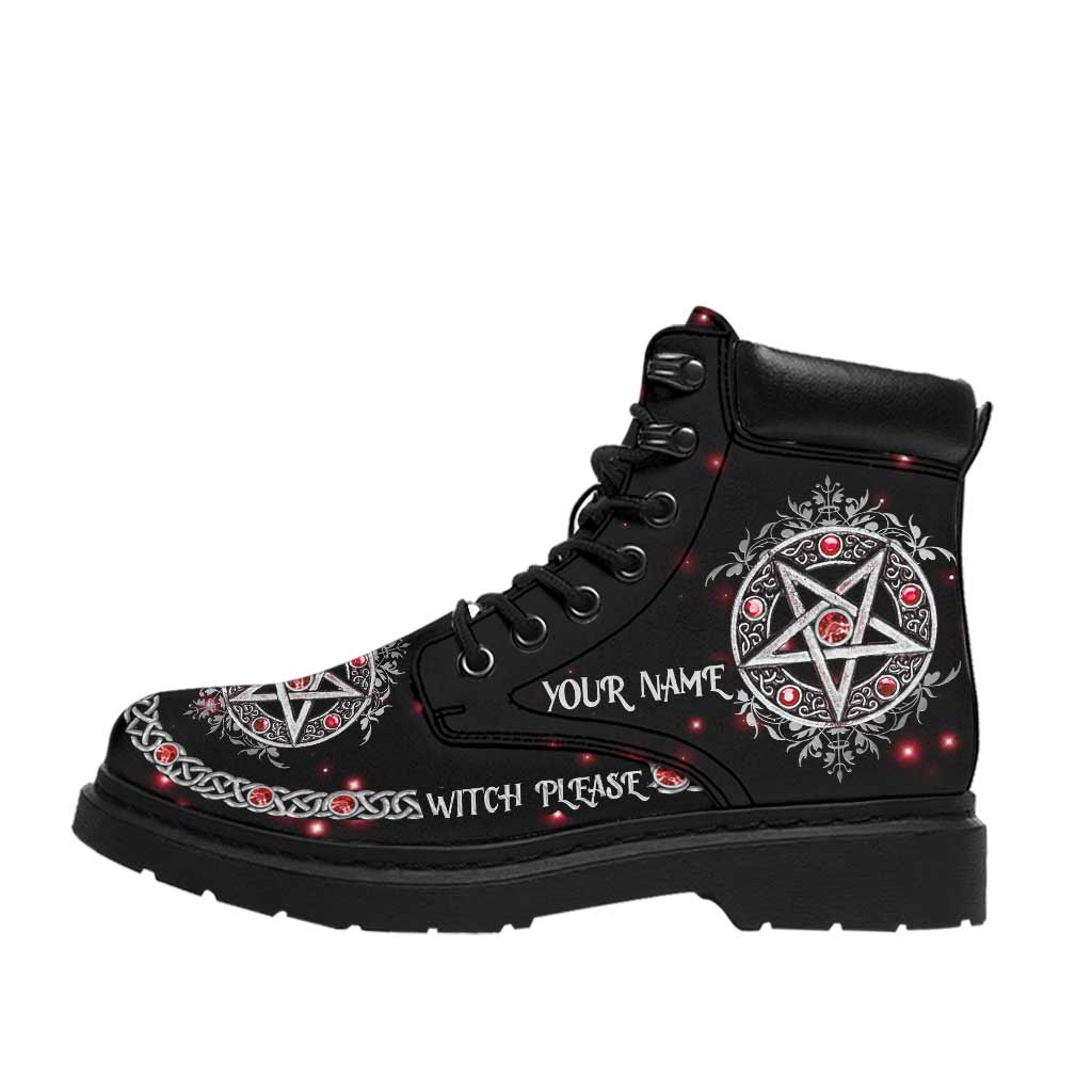 Witch Please Red Pentagram Personalized All Season Boots