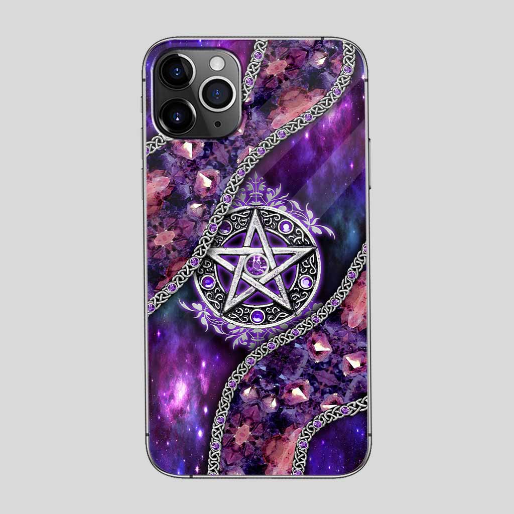 Witch Vibes Purple Pentagram 3D Pattern Printed Phone Case