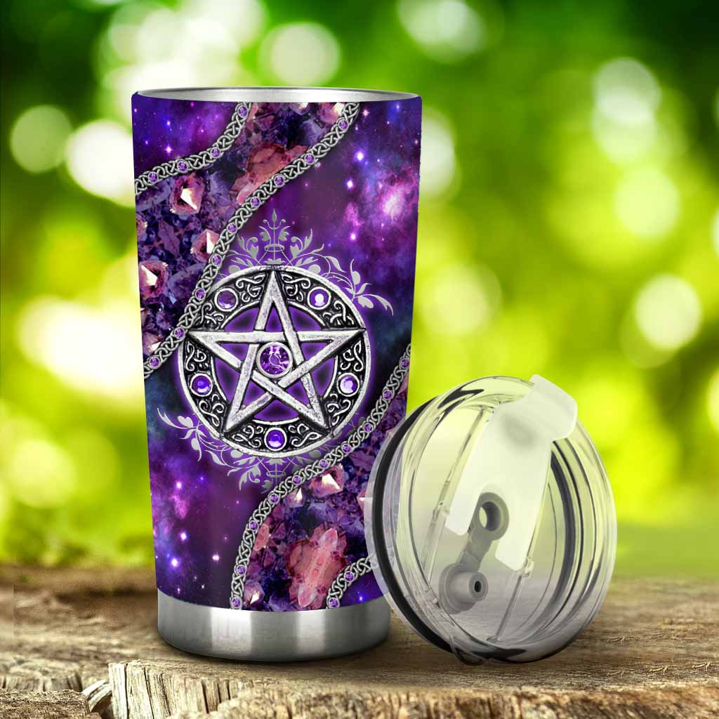 Witch Vibes Purple Pentagram 3D Pattern Printed Tumbler