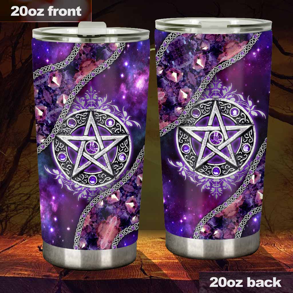 Witch Vibes Purple Pentagram 3D Pattern Printed Tumbler