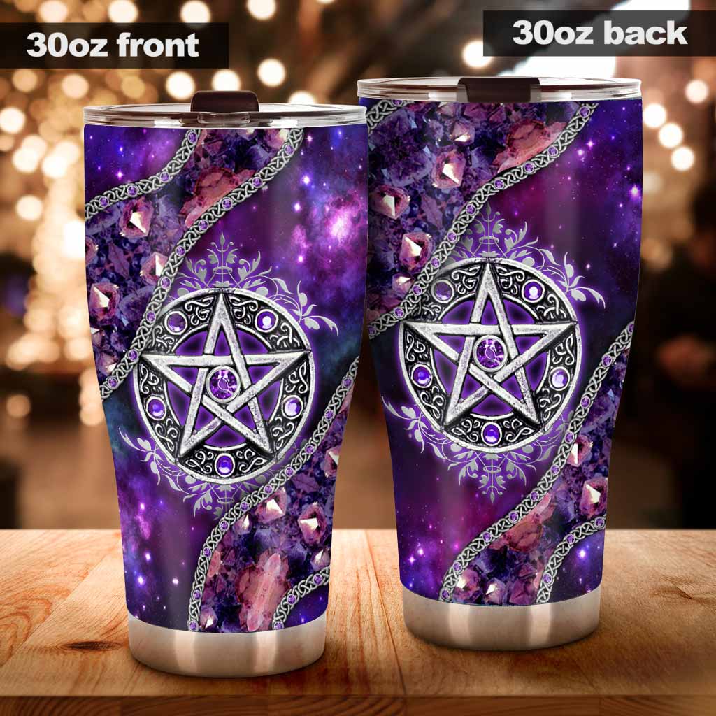 Witch Vibes Purple Pentagram 3D Pattern Printed Tumbler