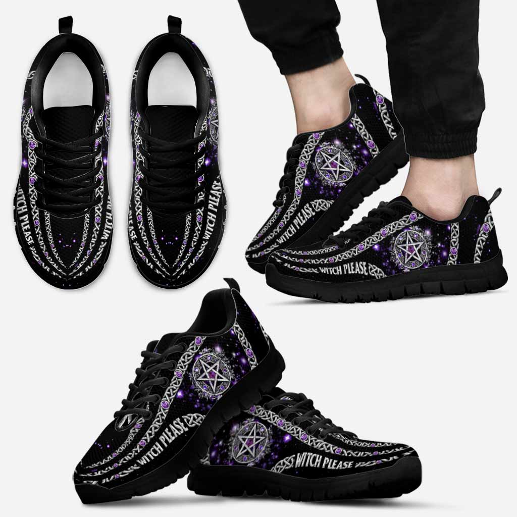 Witch Please Purple Pentagram - Personalized Witch Sneakers