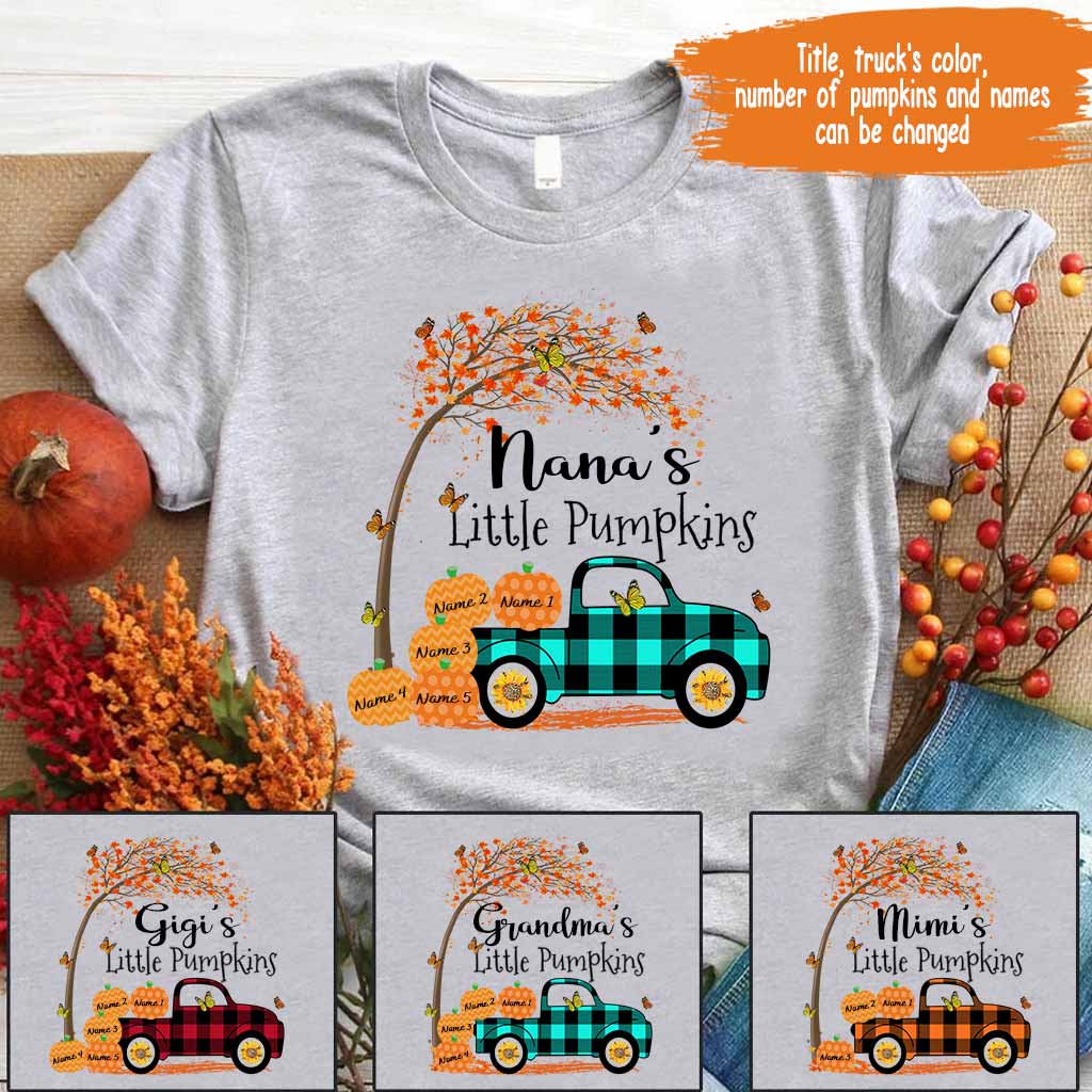 Nana's Little Pumpkins Autumn Halloween - Grandma Personalized T-shirt And Hoodie 092021