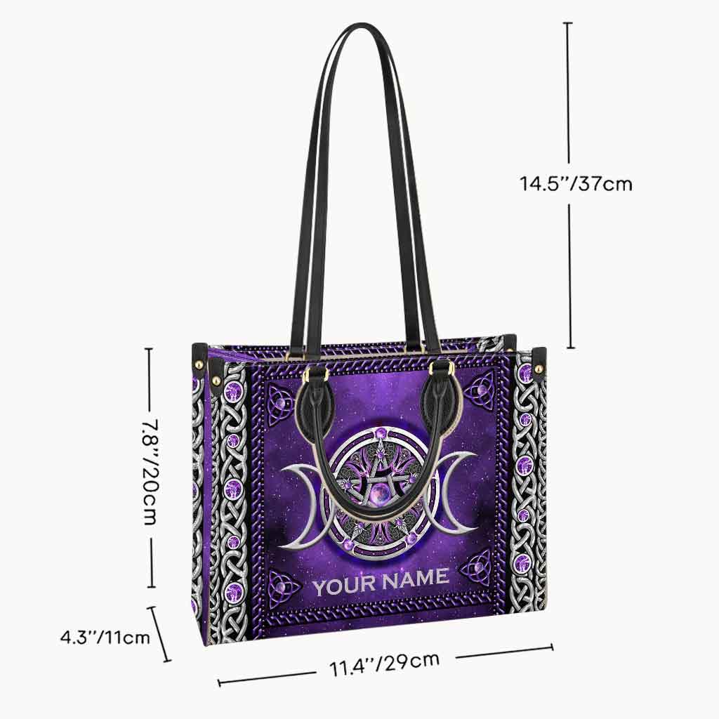 Magic Everyday Triple Moon - Personalized Witch Leather Handbag