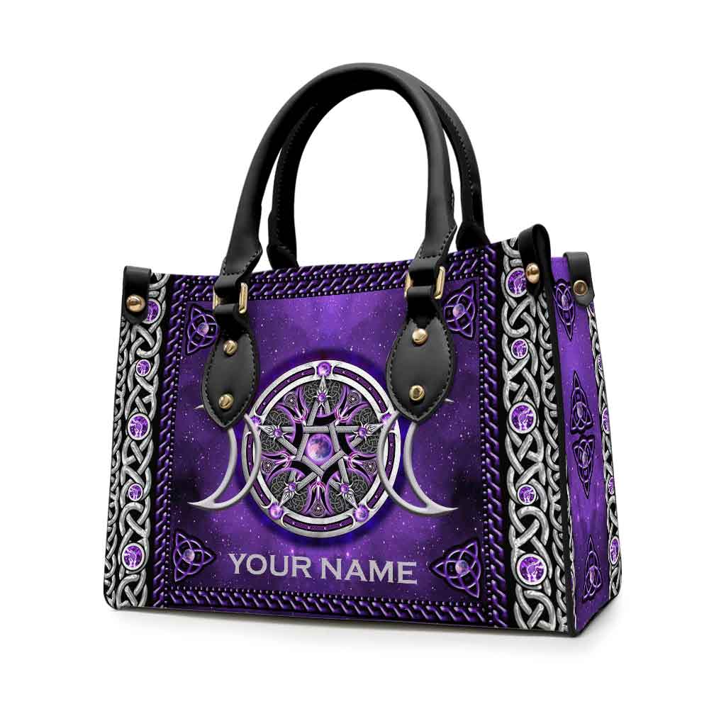 Magic Everyday Triple Moon - Personalized Witch Leather Handbag