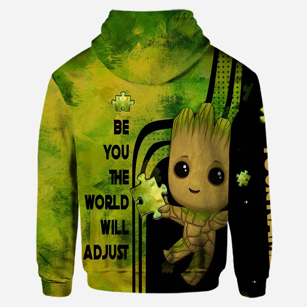 Be You The World Will Adjust - Personalized Autism Awareness Hoodie And Leggings