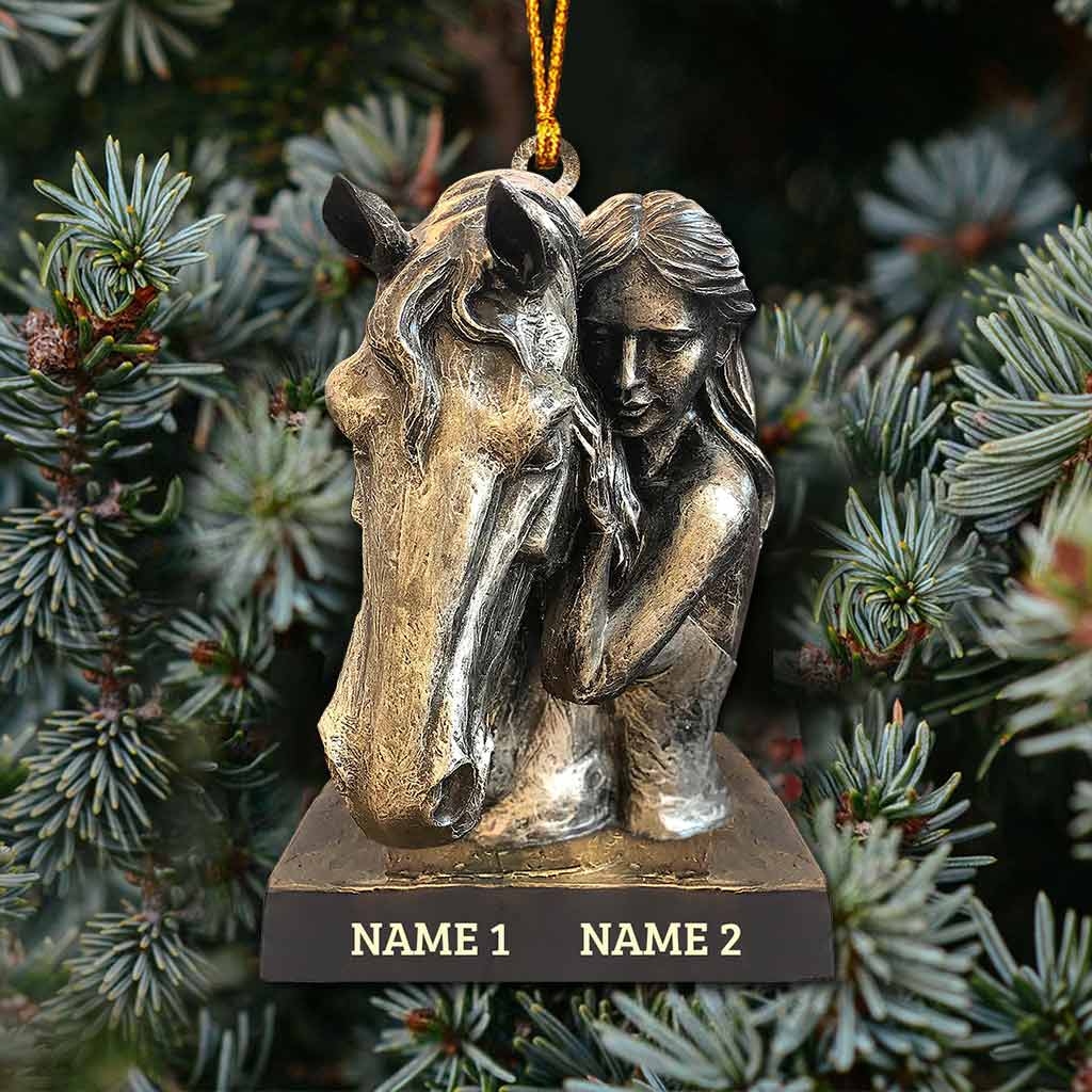 Horse And Girl - Personalized Ornament (Printed On Both Sides)