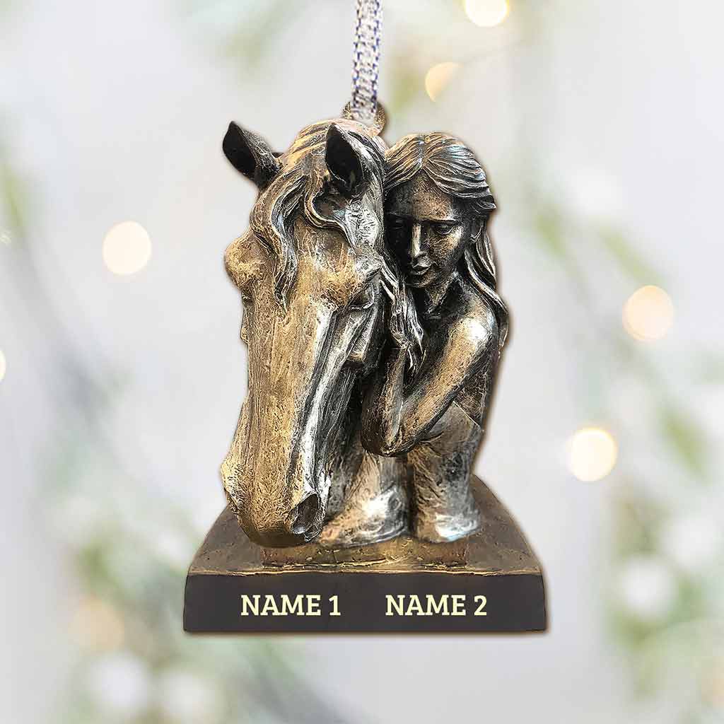 Horse And Girl - Personalized Ornament (Printed On Both Sides)