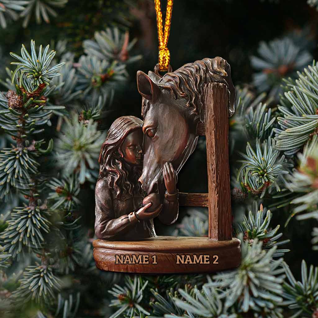 Horse And Girl - Personalized Christmas Ornament (Printed On Both Sides)