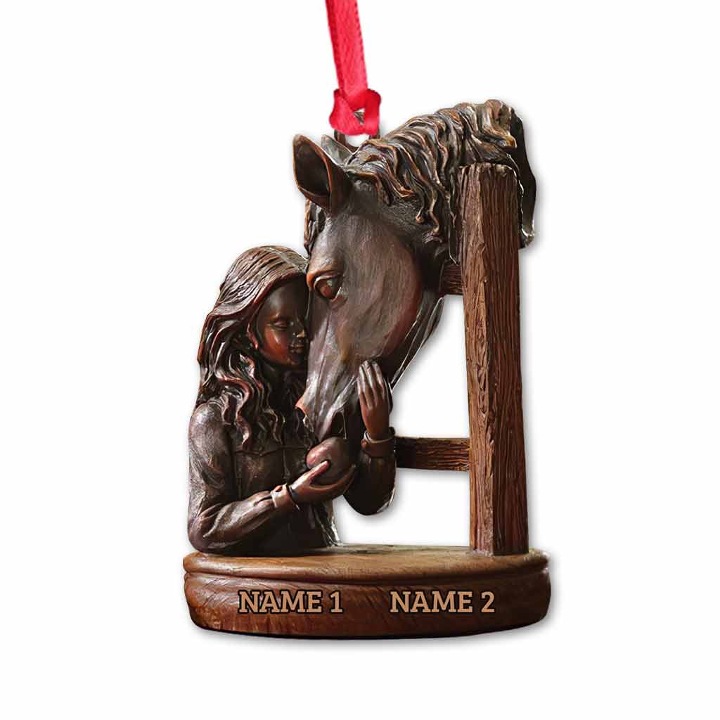 Horse And Girl - Personalized Christmas Ornament (Printed On Both Sides)